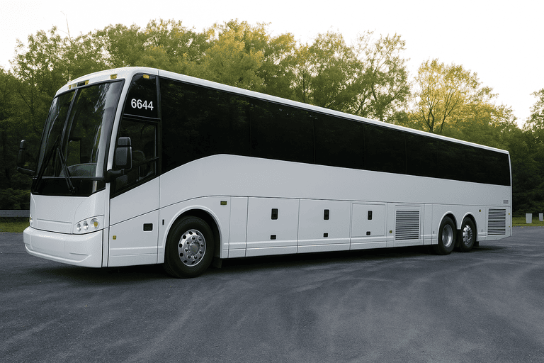 exterior of Charter Bus Rental Carteret coach bus